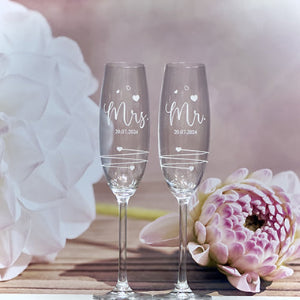 Set pahare cristal Mr Mrs